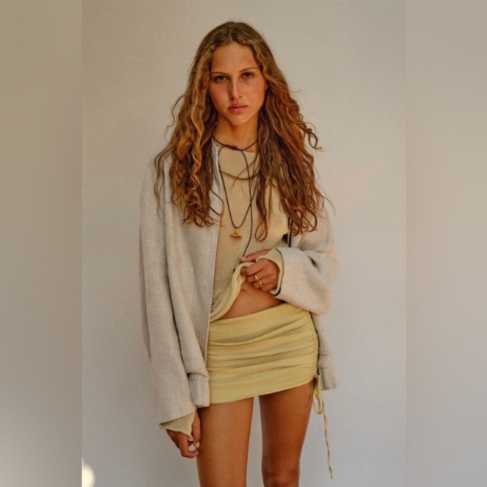 Zara NWT LIMITED EDITION Oversized Linen-blend Bomber Jacket